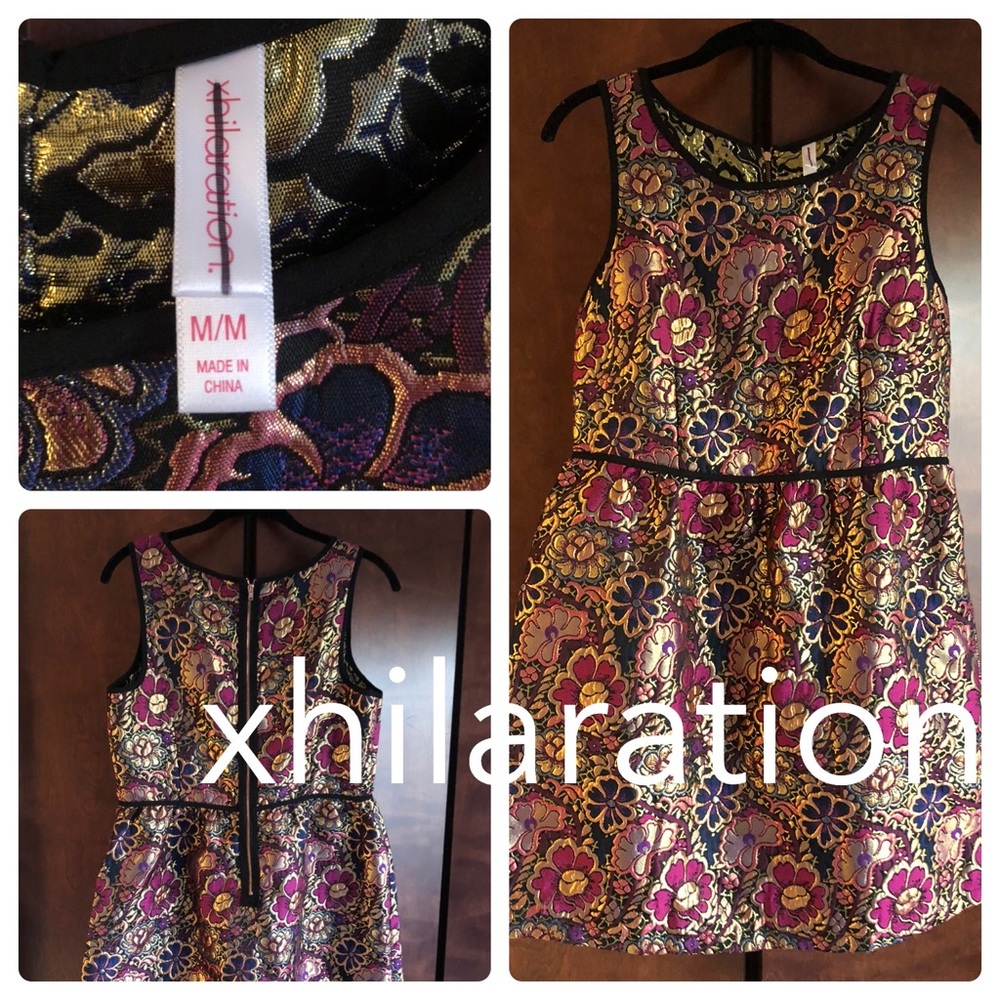 Xhiliration classy shimmer fit and flare dress